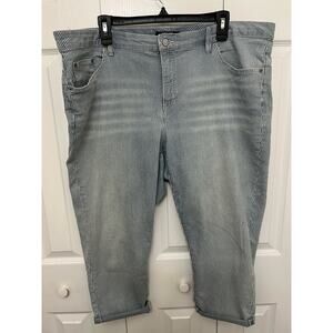 Chaps Denim 18W Striped Crop Jeans